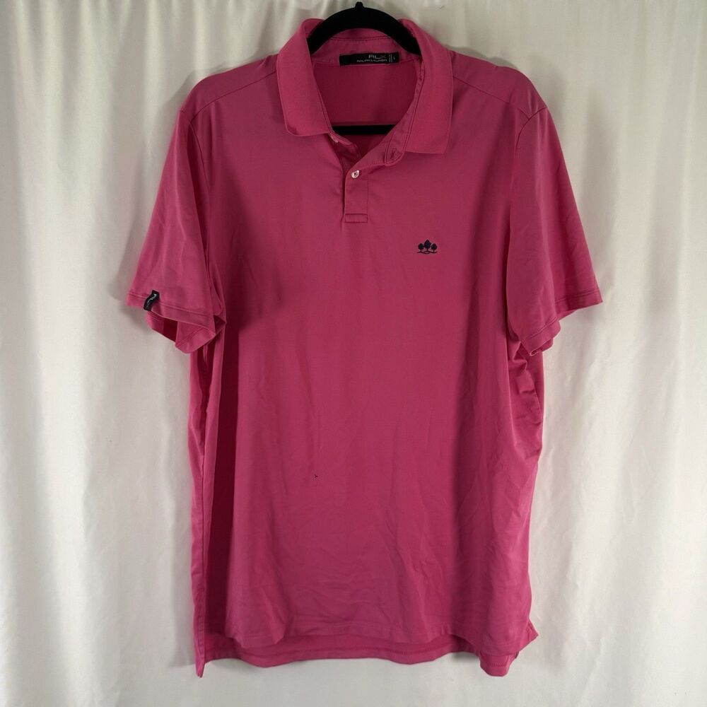 RLX Ralph Lauren Polo Men's Large Pink Short Sleeve Collared Golf